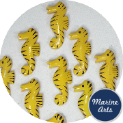 8021-P8 - Painted Wood Seahorses - 6 Pack